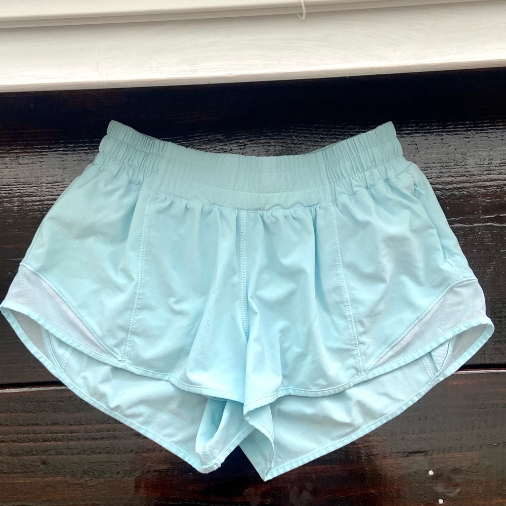 Lululemon baby blue hotty hot shorts